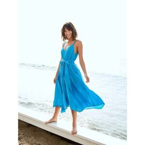 Xirena Karolina Dress In Splash Blue Sz S Cotton Tank Midi Sundress